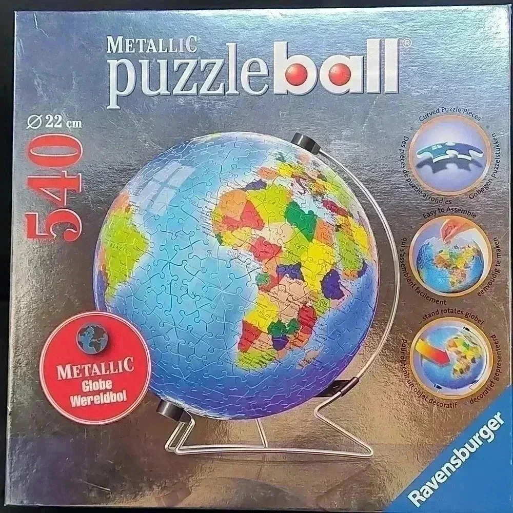 Rare metallic puzzle ball globe by ravensburger